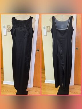 CDC 10 Black Beaded Dress With Front Slit